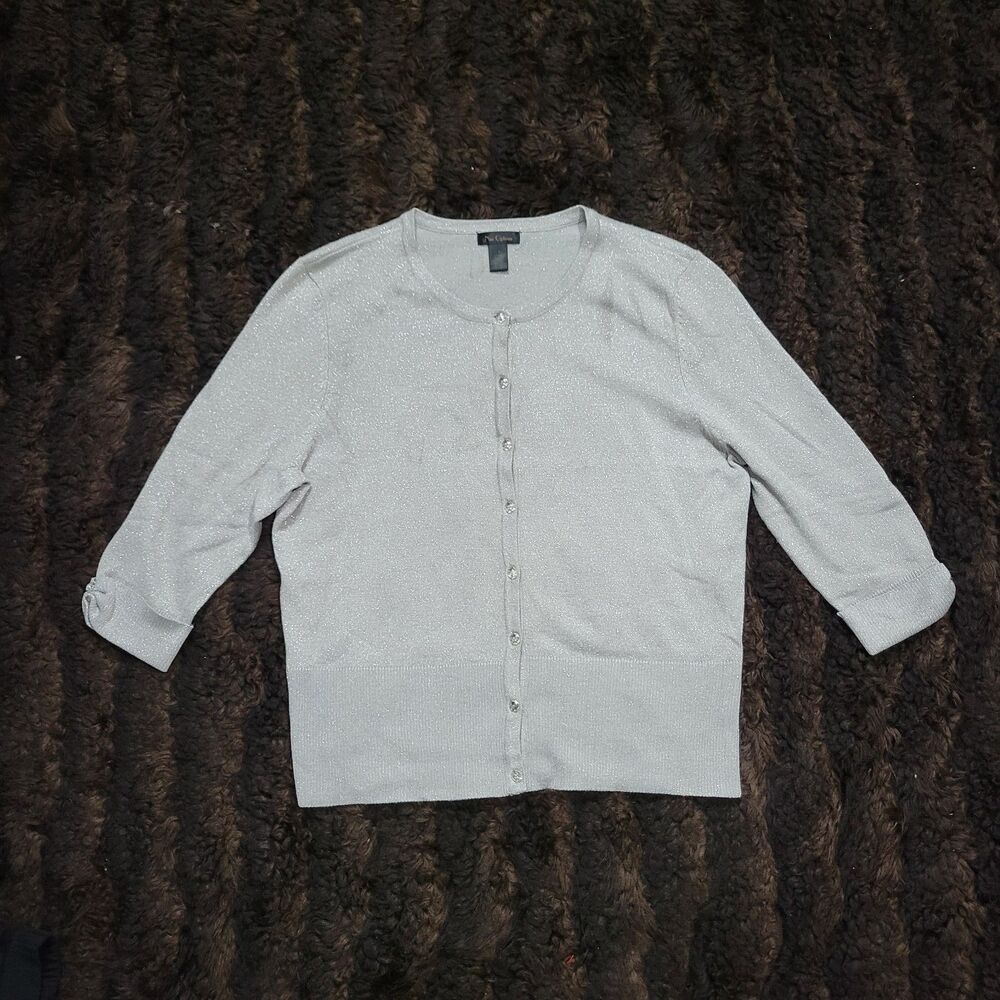 Nue Options Cardigans Metallic Gray Sz L